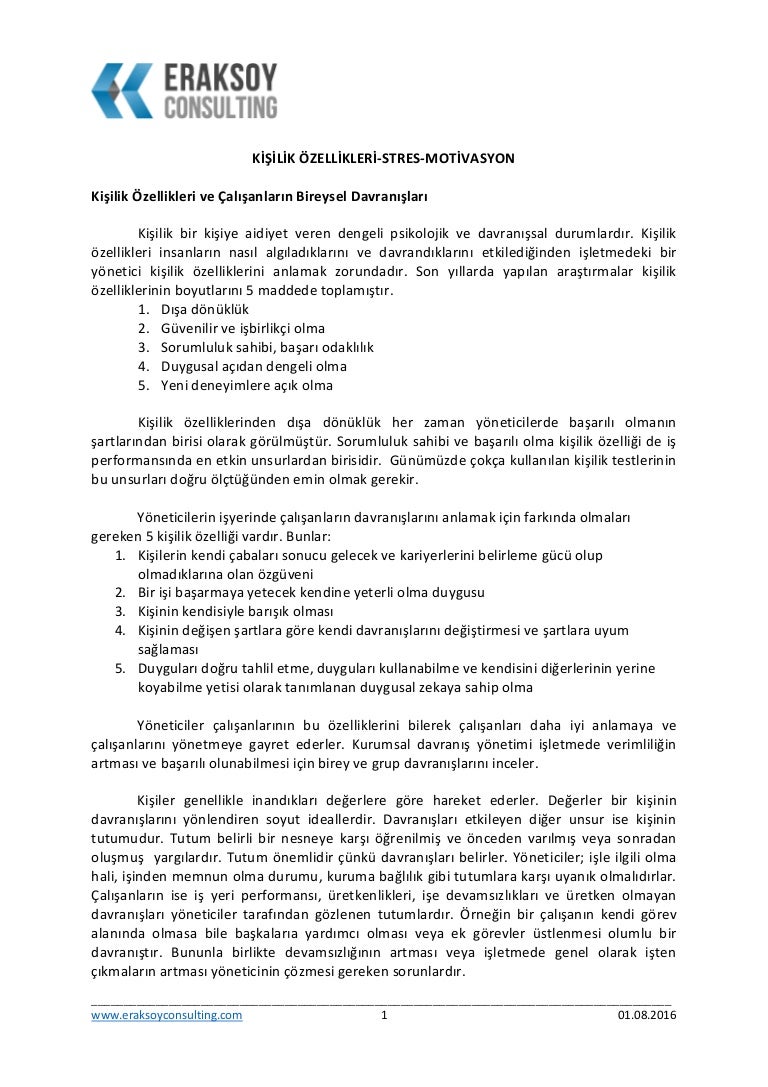 İŞYERİNDEKİ STRES UNSURLARI İŞYERİNDEKİ STRES UNSURLARI